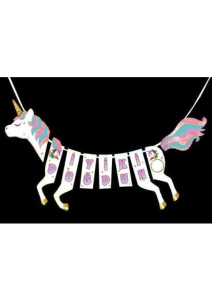 Flama Unıcorn At Şeklinde Iyiki Doğdun Simli Pk:1