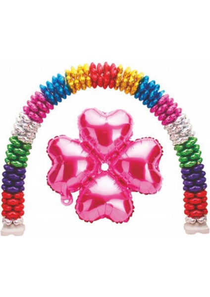 Folyo Balon Kalp Çiçek Modeli Pembe 13 Inc Pk:1