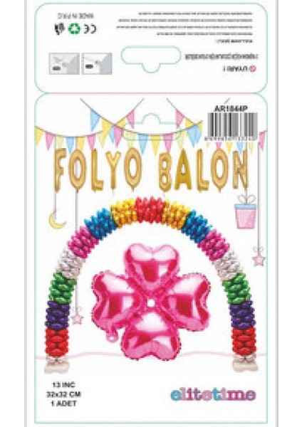 Folyo Balon Kalp Çiçek Modeli Pembe 13 Inc Pk:1 fiyatları