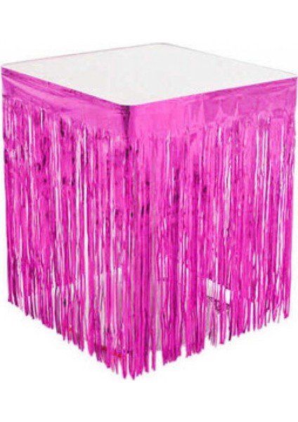 Masa Kenarı Eteği Fonsüs Metalize Yerli Pembe P1