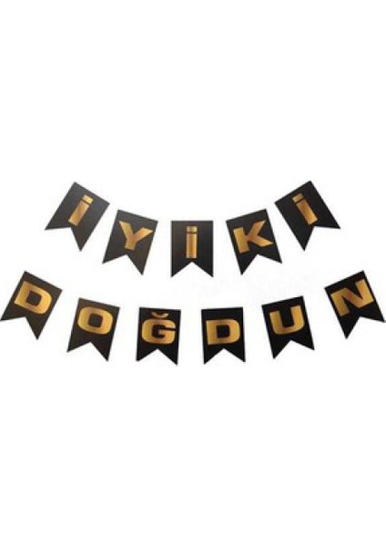 Flama Bayrak Iyiki Doğdun Set Küçük Siyah P1