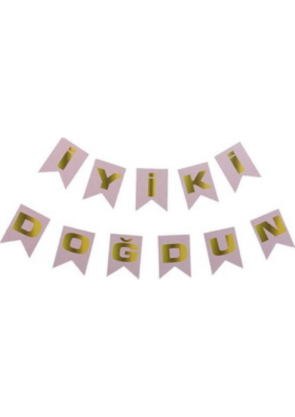 Flama Bayrak Iyiki Doğdun Set Küçük Pembe P1