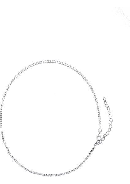 Gümüş Beyaz Taşlı Choker Su Yolu Kolye fiyatları