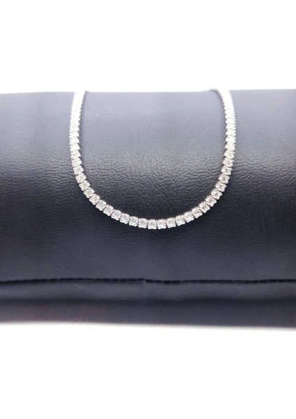 Gümüş Beyaz Taşlı Choker Su Yolu Kolye modelleri