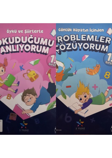 5 Yıldız Yayınları 1. Sınıf Türkçe-Matematik Okuduğumu Anlıyorum Problemler Çözüyorum