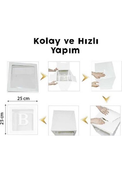 Yazılı Demonte 25 cm Şeffaf Kutu Set Pembe fiyatları