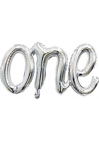 One Imza Folyo Balon Gümüş 107 cm