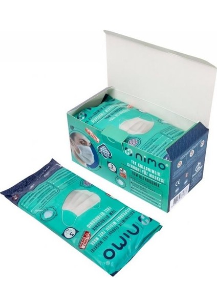 TIP2R Maske 3 Katlı Cerrahi Yüz Maskesi 10 x 5