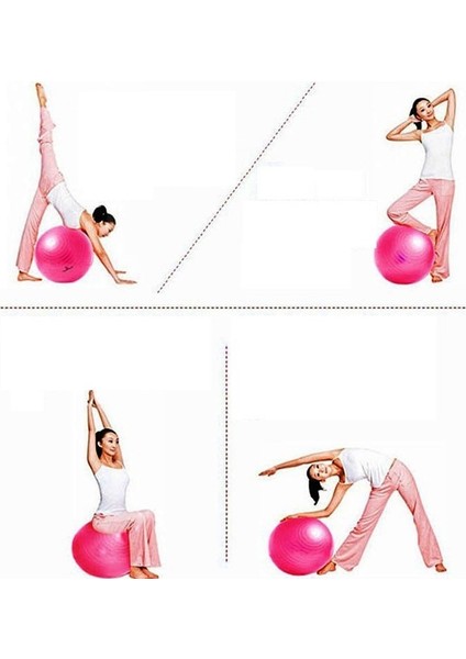 Pembe Pilates Topu - Pompa Hediyeli 65 cm Yoga Topu Spor Salonu Denge Topu Dayanıklı Fitness Top fiyatları