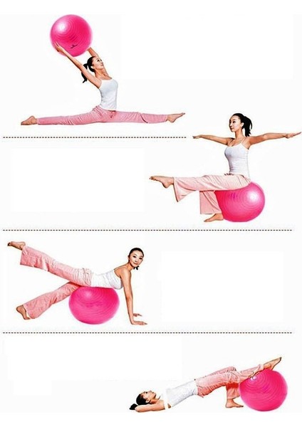 Pembe Pilates Topu - Pompa Hediyeli 65 cm Yoga Topu Spor Salonu Denge Topu Dayanıklı Fitness Top modelleri