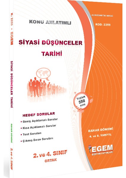 Siyasi Düşünceler Tarihi Konu Anlatımlı Soru Bankası-Bahar Dönemi 4. Yarıyıl