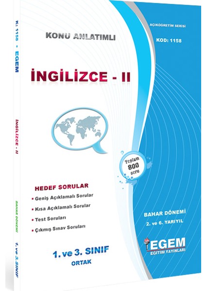 Ingilizce-II Konu Anlatımlı Soru Bankası- Bahar Dönemi(2. Yarıyıl)