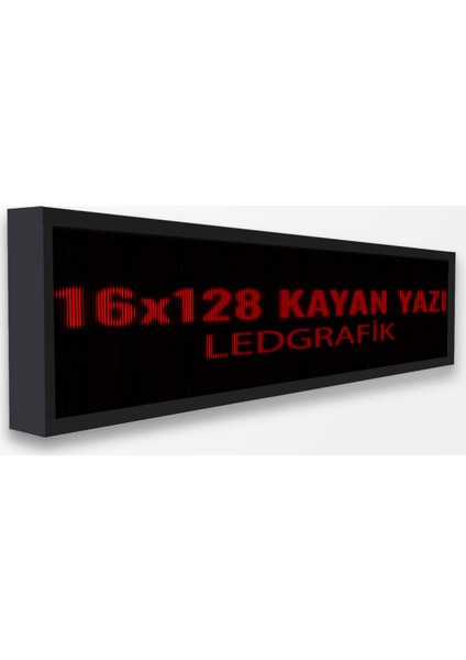 16x128 cm Kayan Yazı Kırmızı Led Tabela telefondan wifi kontrol