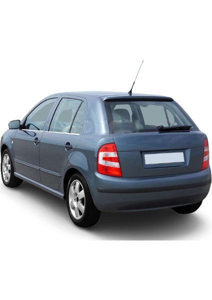 Skoda Fabia Hb 2000-2007 Krom Cam Çıtası Paslanmaz Çelik 4 Parça Blue-Oto