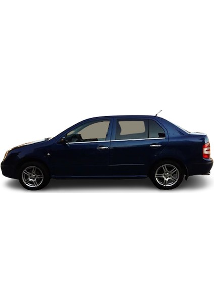 Skoda Fabia Sedan 2000-2007 Krom Cam Çıtası Paslanmaz Çelik 4 Parça Blue-Oto