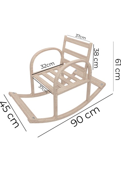 Mobil Deco Ahşap Sallanan Dinlenme Koltuğu Şirinler