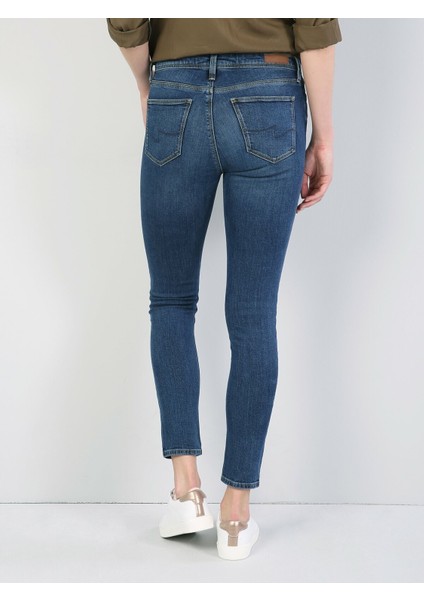 Colins 759 LARA Orta Bel Dar Paça Super Slim Fit Mavi Kadın Jean Pantolon