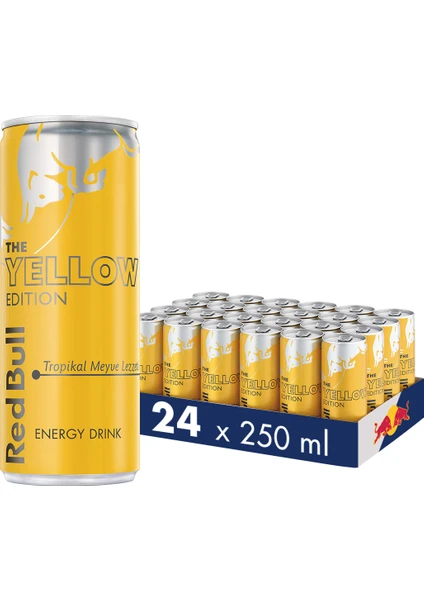 Red Bull Enerji İçeceği, Tropikal Meyve, 250 ml (24'lü Paket, 24x250 ml)