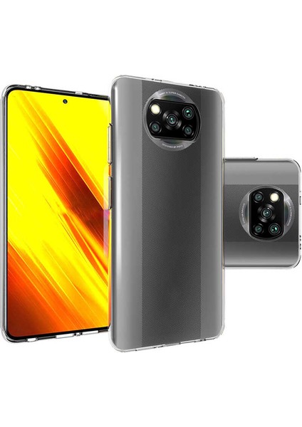 Xiaomi Poco X3 Kılıf Şeffaf Silikon Kapak + Ekran Koruyucu Kırılmaz Cam modelleri