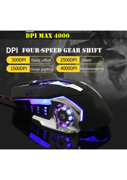 T60 2400 Dpı Rgb Işıklı USB Profesyonel Kablolu Optik Oyuncu Mouse (2 ADET)