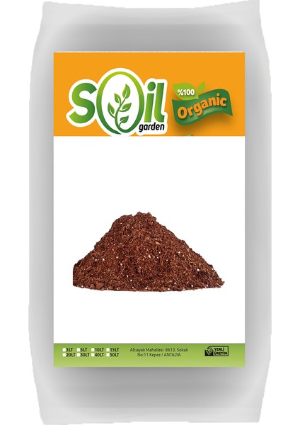 Soil Garden Cocopeat Hindistan Cevizi Torfu 20 lt   Perlit / Vermikülit ve Pomza Ilaveli Özellikleri:  %100  Doğal Zenginleştirilmiş