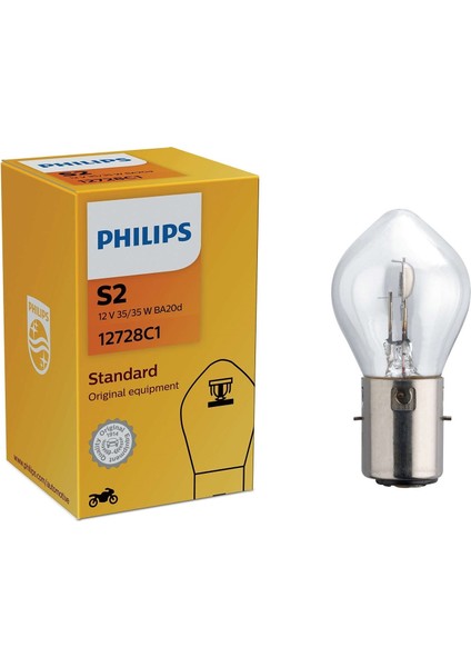 S2 35/35W Motosiklet Far Ampulu PHILIPS-12728 C1 Ean- 8711500773593