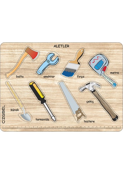 - Ahşap Eğitici Öğretici Yapboz Bulmaca -Aletler 5024