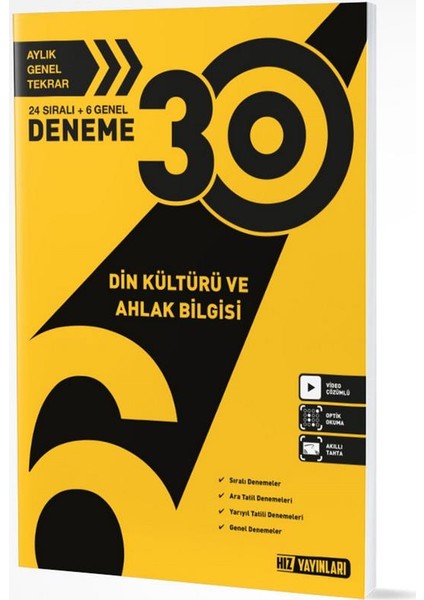 Hız Yayınları 6. Sınıf Din Kültürü ve Ahlak Bilgisi 30'lu Deneme