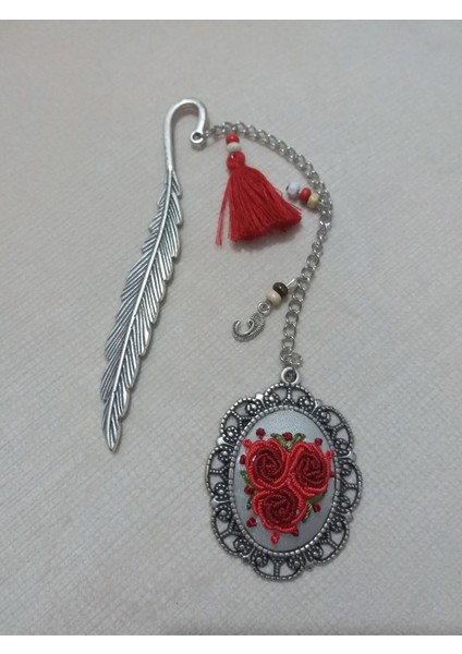 Rokoko Dikişli El İşlemeli Kitap Ayracı