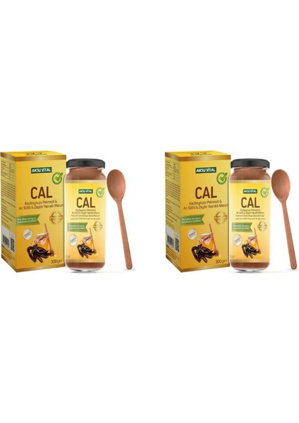 Cal Keçiboynuzu Pekmezli ve Arı Sütlü Zeytin Yapraklı Macun 2 'li 300 gr