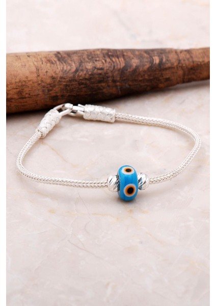 Kazaziye Dorissa Nazar Boncuklu Gümüş Bileklik