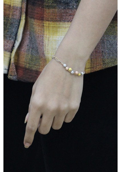 Dorissa Altın Yaldızlı Rose Gümüş Bileklik fiyatları