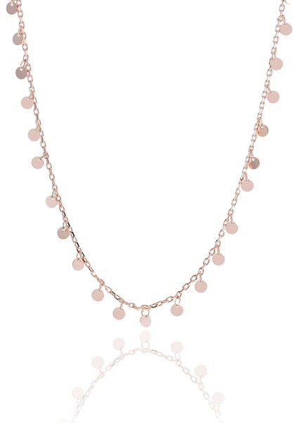 Rose Gümüş Pullu 40 cm Choker Kolye 6940