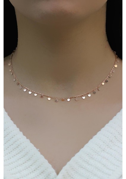 Rose Gümüş Pullu 40 cm Choker Kolye 6940 fiyatları