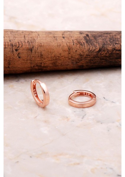 Rose Gümüş 12 mm Halka Küpe