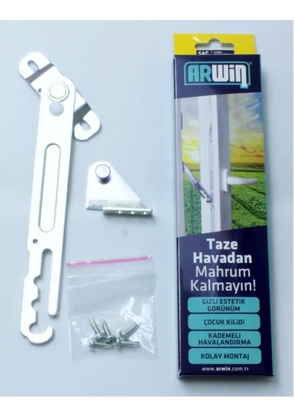 Arwin Kapı Pencere Kademeli Havalandırma Kolu Pvc Emniyet Kilidi Sol Açılım