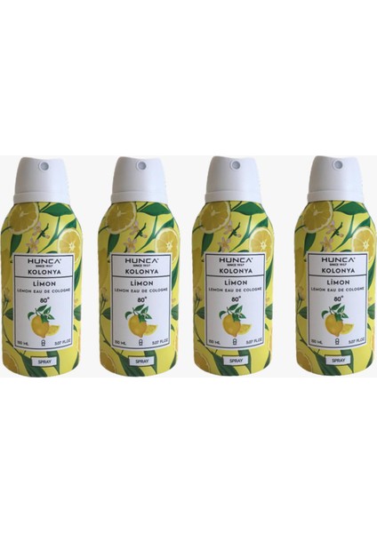 80 Derece Aerosol Sprey Limon Kolonyası 150 ml x 4