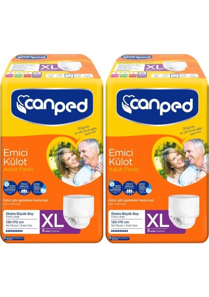 Emici Külot Ekstra Xl Hasta Bezi 8'li x 2 Adet