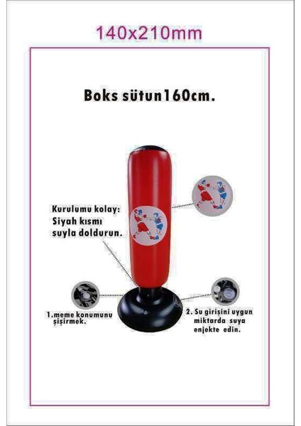 Okel Outdoor Ayaklı Şişme Boks Torbası 160CM