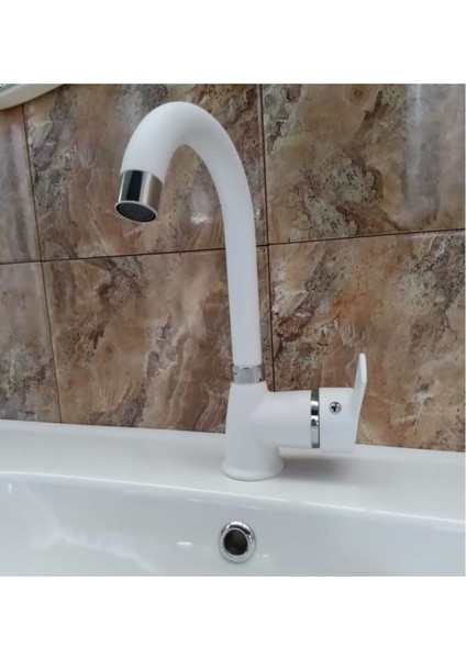 Beyaz Lüx Lavabo Bataryası