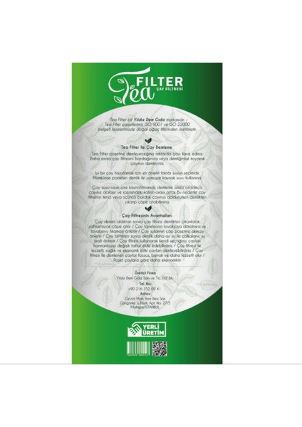 Yıldız Dem Tea Filter Çay Demleme Poşeti/filtresi 50'li