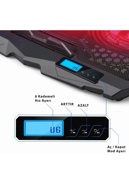 Dg-62 Notebook Laptop Soğutucu 4 Fan Ledli modelleri