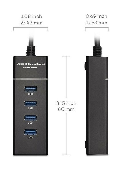 PL-5717 USB 3.0 4 Port USB Çoklayıcı USB Hub 30CM