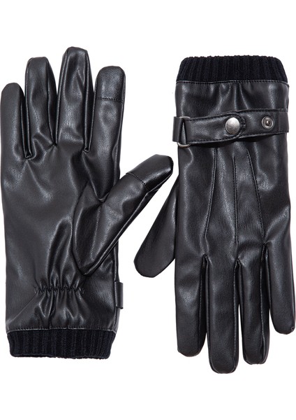 Suni Deri Siyah Eldiven 092218-900 fiyatları