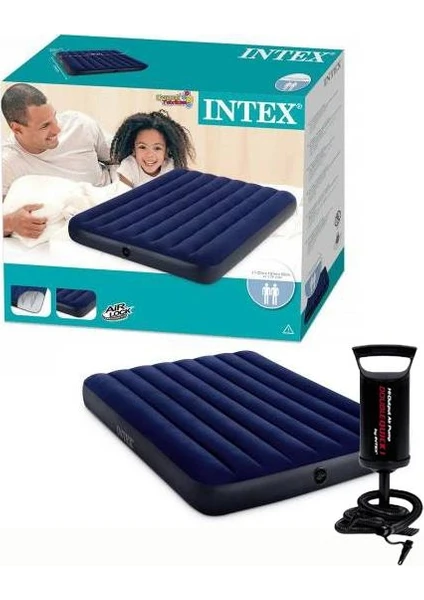 Intex 64758 Çift Kişilik Şime Yatak Pompa 137X191X25CM