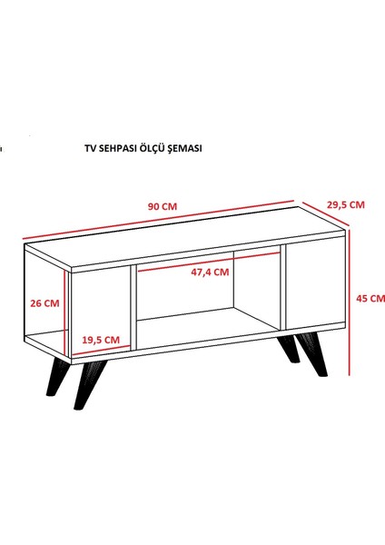 Cantek Dizayn Milita Tv Sehpası Ceviz-Beyaz