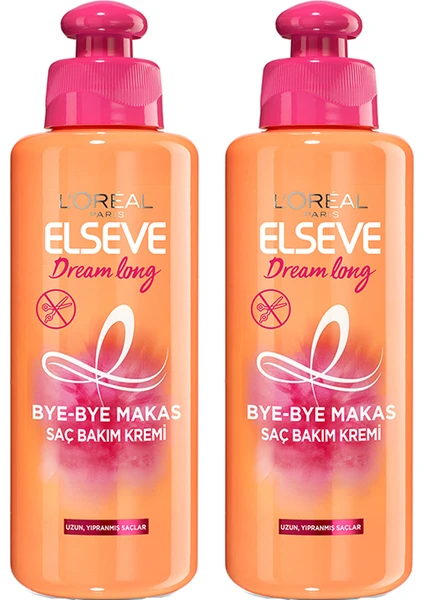 L'Oréal Paris Loreal Paris Elseve Dream Long Bye Bye Makas Saç Bakım Kremi 200 ml x 2 Adet