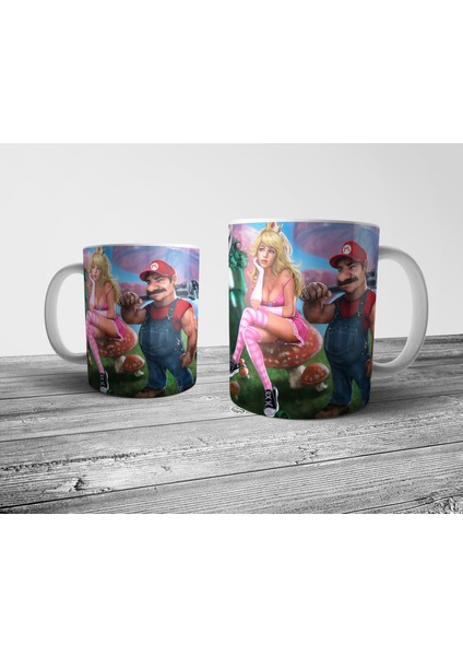 Super Mario ve Princess Peach Kupa Bardak Model 2