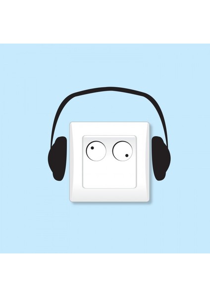 Kulaklık Priz Sticker 21X29 Cm, Elektrik Düğmesi Sticker