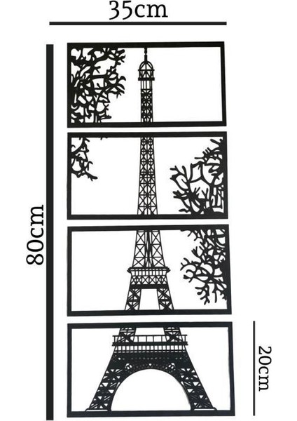 Paris Eyfel Kulesi Tablosu Ahşap Dekoratif Duvar Tablosu